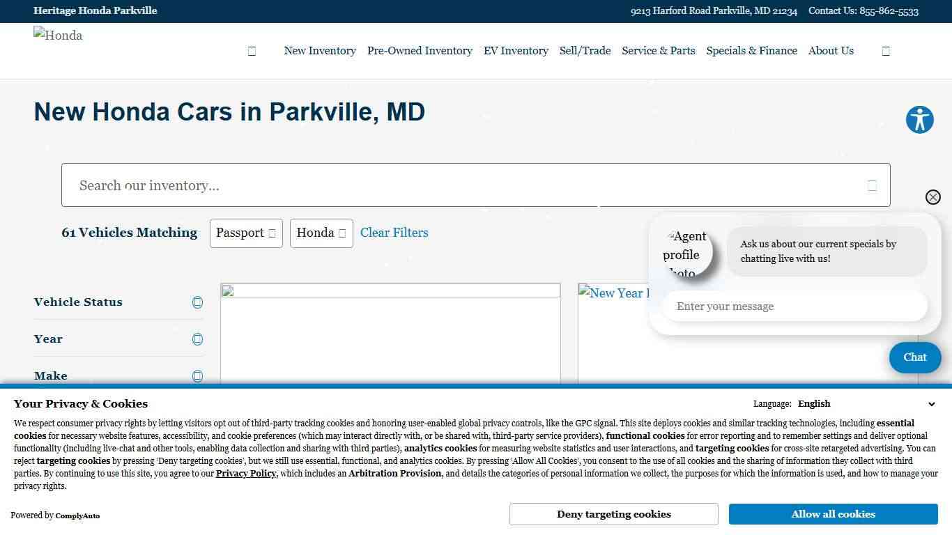 New Honda Cars | Parkville Honda Dealer